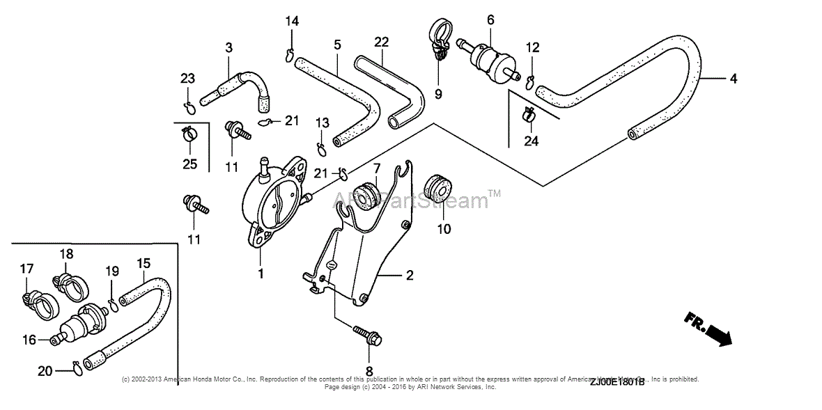 Honda Engines GX610K1 QDF/A ENGINE, JPN, VIN# GCAC-2060001 TO GCAC ...