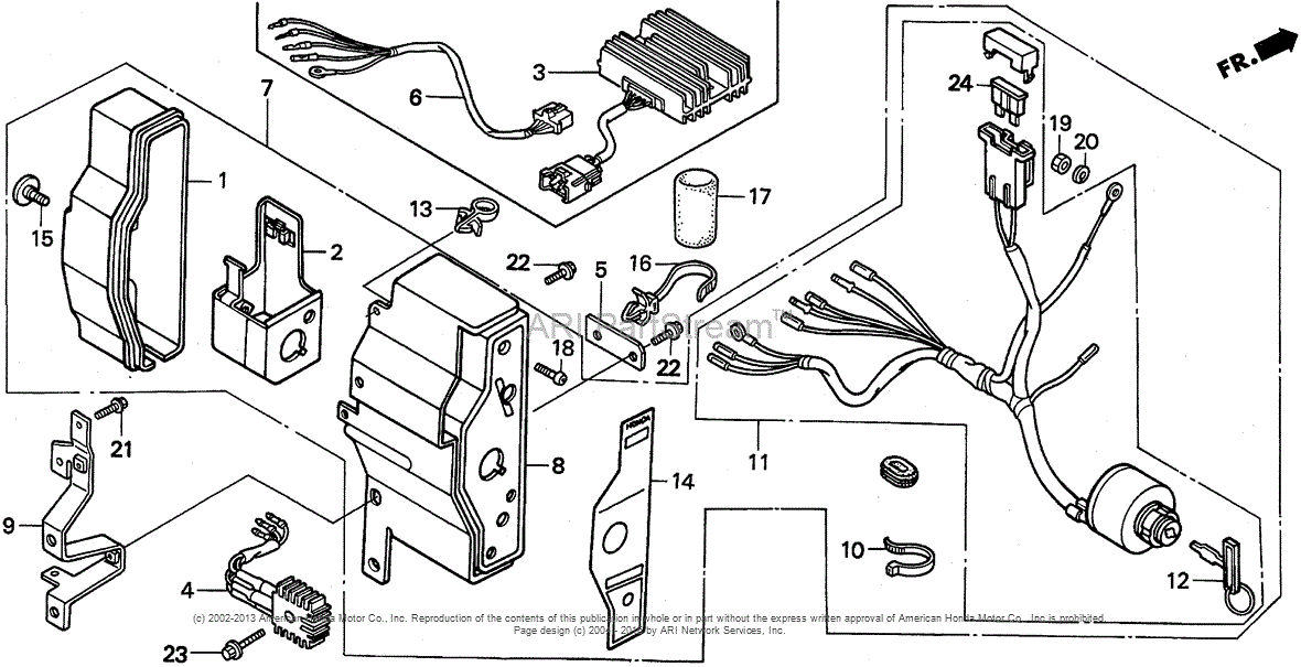 Honda Engines GX620 VXA3 ENGINE, JPN, VIN# GCAD-1000001 TO GCAD ...