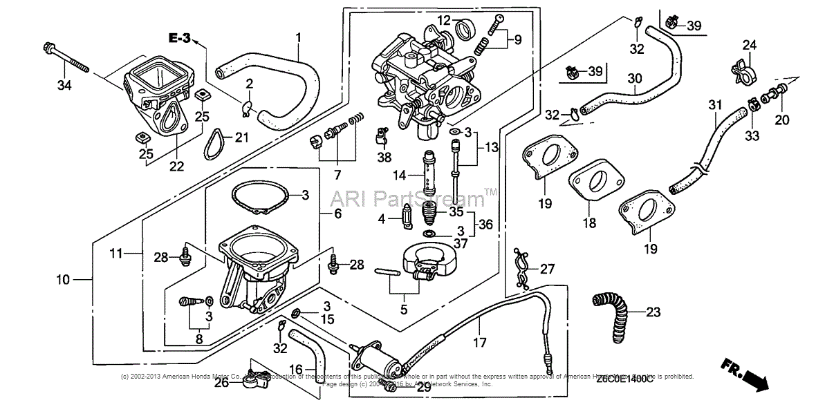 Honda Engines Gx620r1 Vxa1 Engine, Jpn, Vin# Gcark-1000001 Parts 