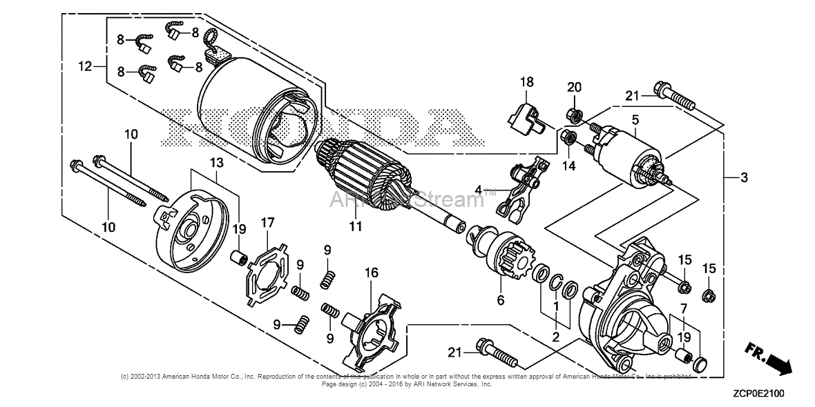 Honda Engines GX630RH QZB3 ENGINE, CHN, VIN# GCAMH-1000001 Parts ...