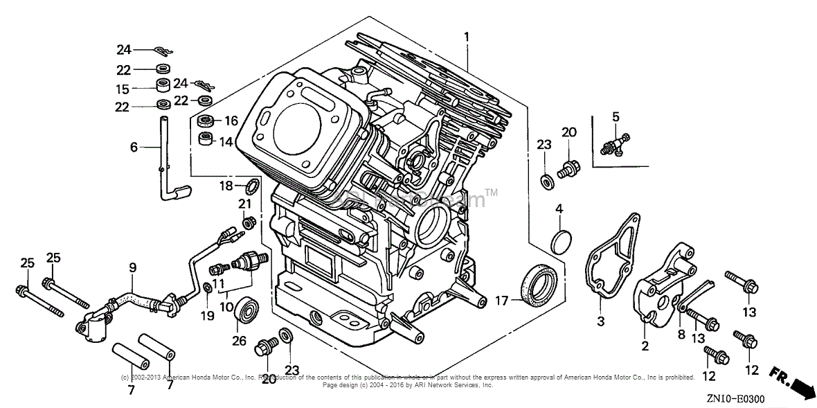 Honda Engines GX670 TDW/A ENGINE, JPN, VIN# GCAM-1050001 ...