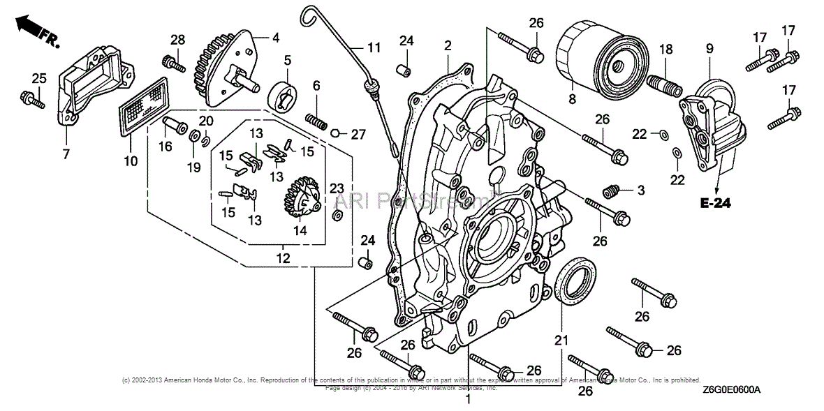 Honda Engines GX670R TXA2 ENGINE, JPN, VIN# GCASK-1000001 Parts Diagram ...