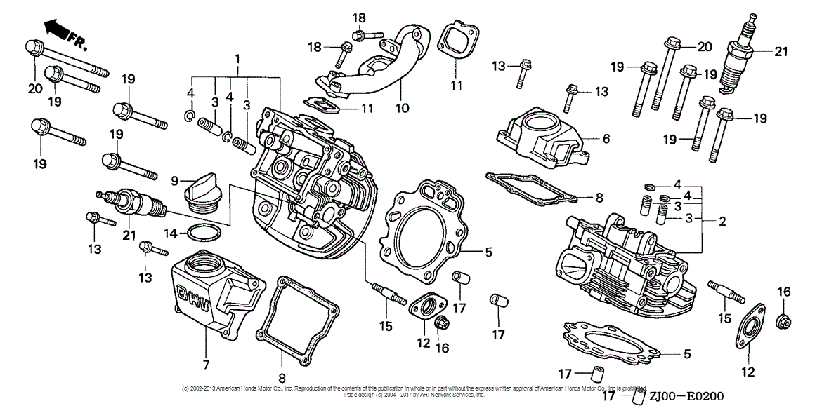 Honda Engines GX610 VXD ENGINE, JPN, VIN# GCAC-1000001 TO GCAC- 1999999 ...