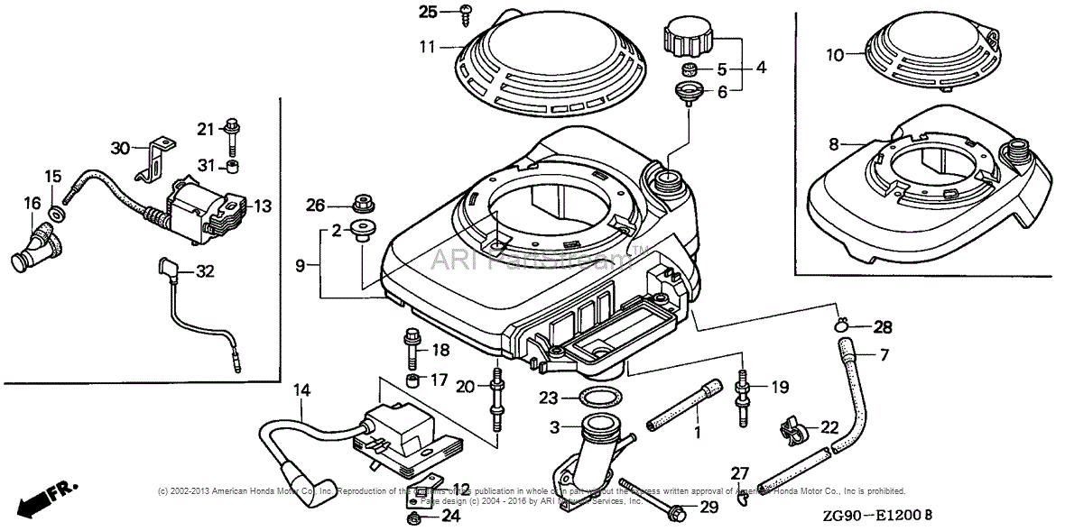 Honda Engines GXV140 N1GE ENGINE, USA, VIN# GJAB-6000001 TO GJAB ...