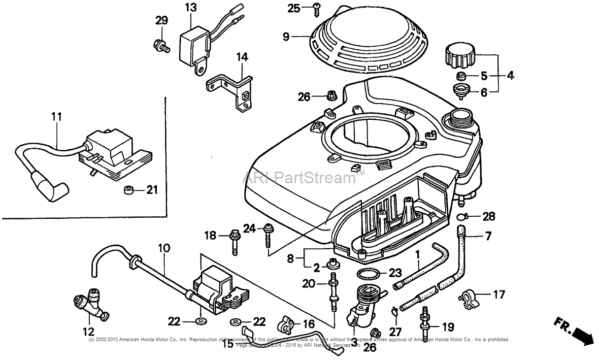 Honda Engines GXV160K1 N52 ENGINE, USA, VIN# GJ03-6100001 TO GJ03 ...