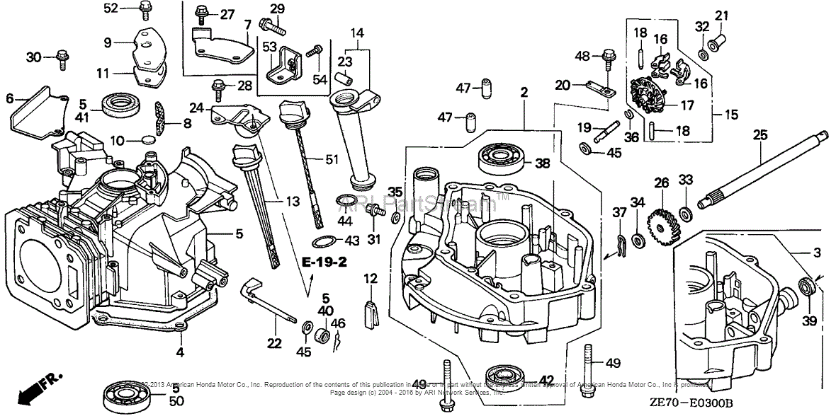 Honda Engines GXV160K1 N62 ENGINE, USA, VIN# GJ03-6100001 TO GJ03 ...