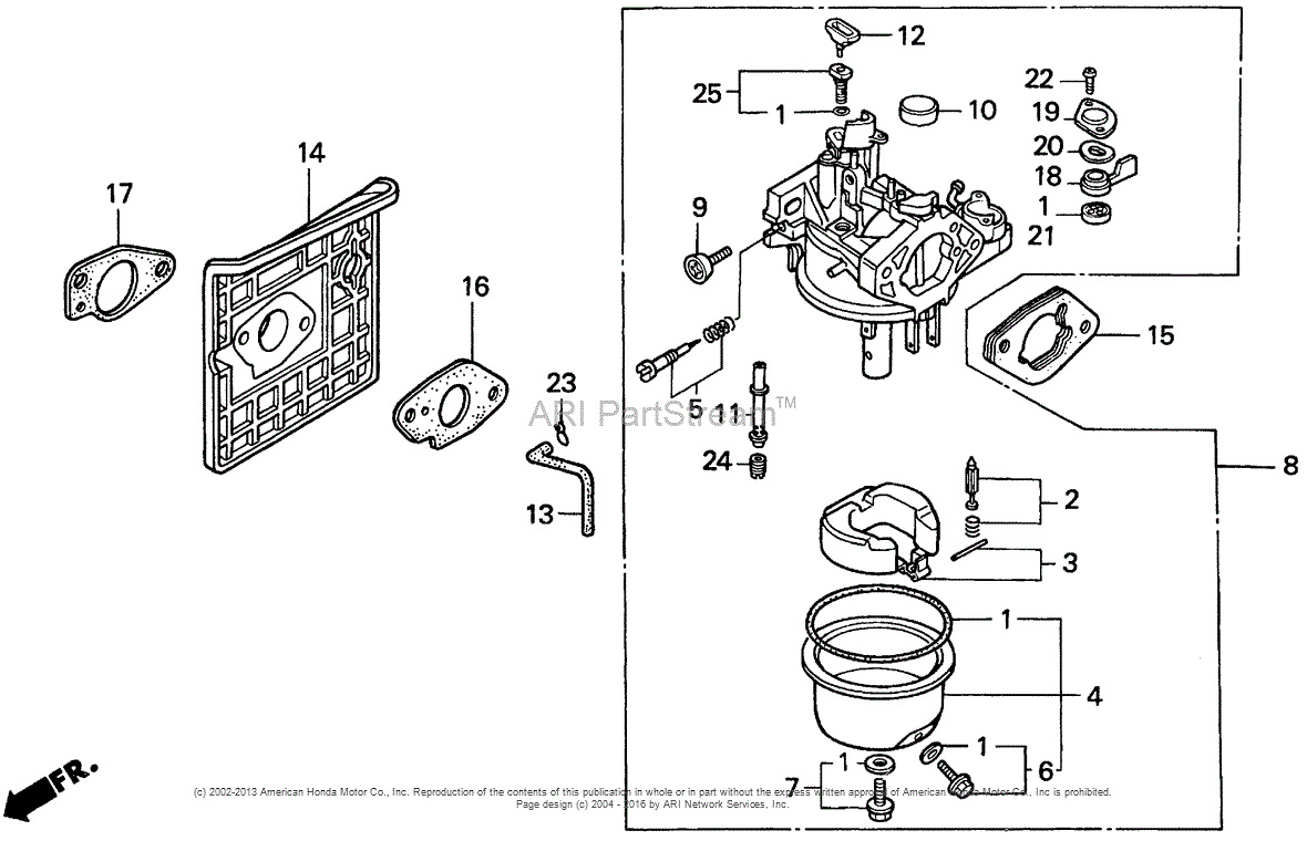 Honda Engines GXV340K2 DE33 ENGINE, USA, VIN# GJ02-6000001 TO GJ02 ...