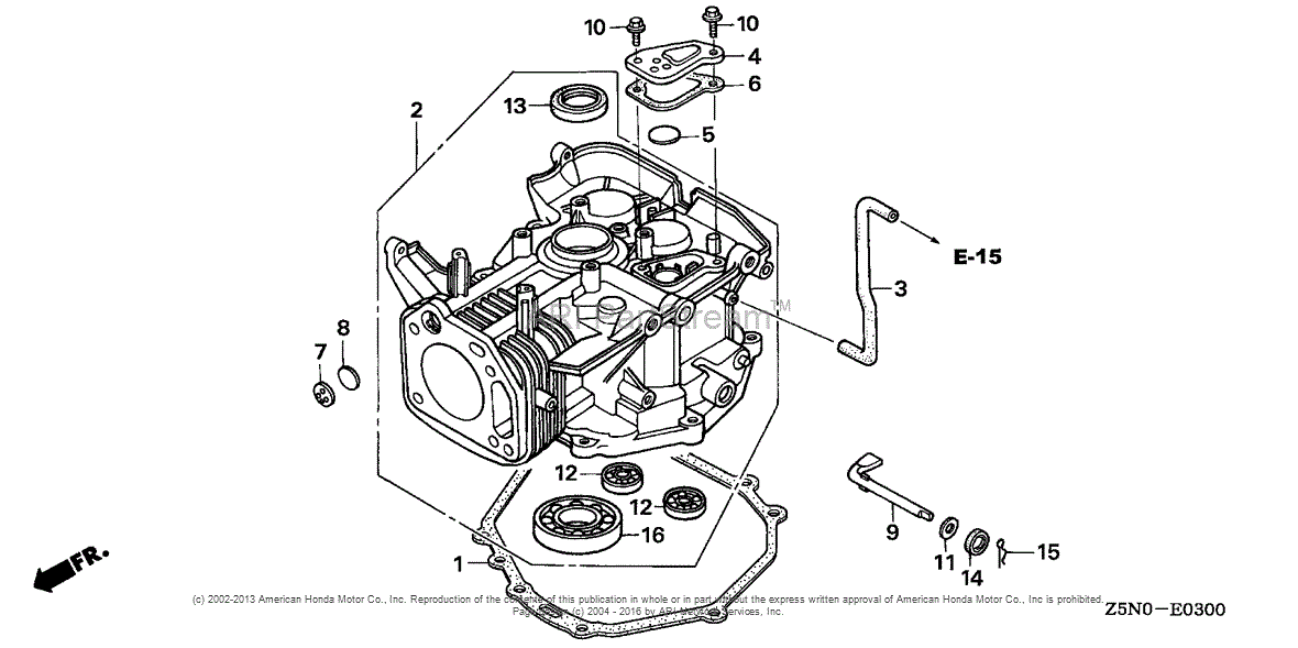 Honda Engines GXV340UT2 DX2 ENGINE, THA, VIN# GJACT-1000001 Parts ...