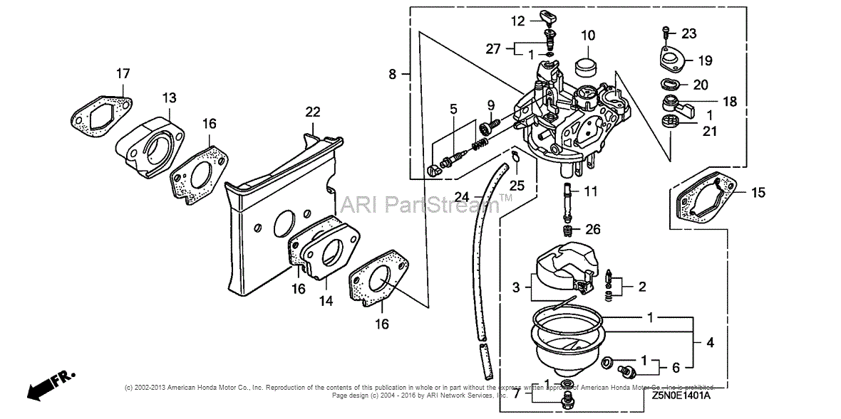 Honda Engines GXV340UT2 DM33 ENGINE, THA, VIN# GJACT-1000001 TO GJACT ...