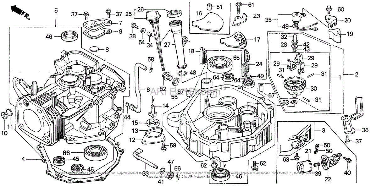 Honda Engines GXV390 DA ENGINE, JPN, VIN GJAA1000001 TO GJAA2063521