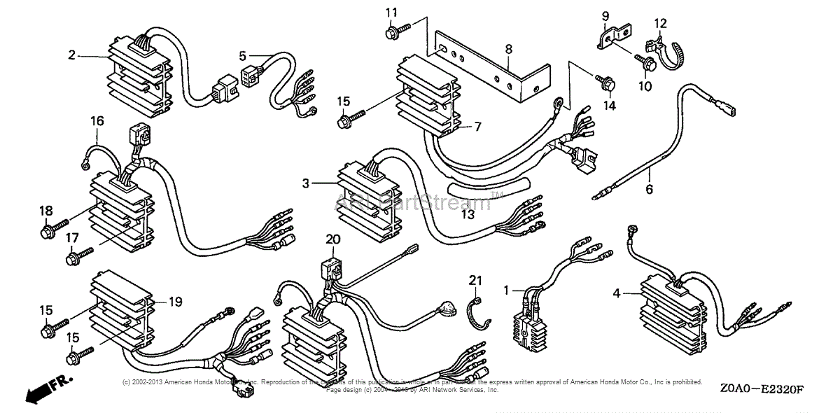 Honda Engines GXV530 PXA1 ENGINE, JPN, VIN# GJARM-1000001 TO GJARM-1069999 Parts Diagram for