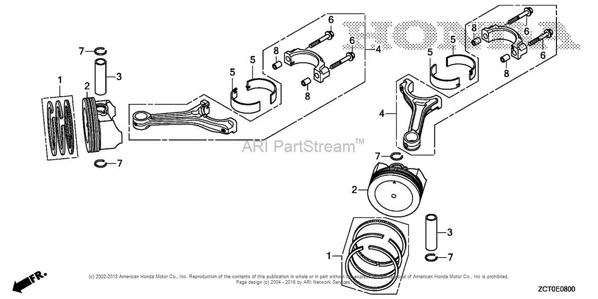 Honda Engines GXV630RH QAF ENGINE, CHN, VIN# GJACH-1000001 Parts Diagram for PISTON