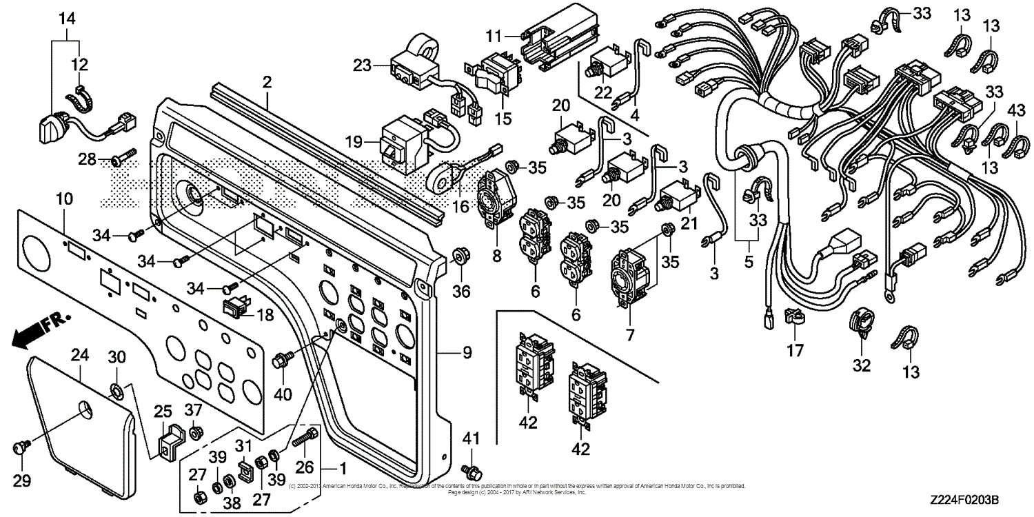 Honda EB6500X1 AT GENERATOR, CHN, VIN# EBLC-1000001 TO EBLC- 9999999 ...