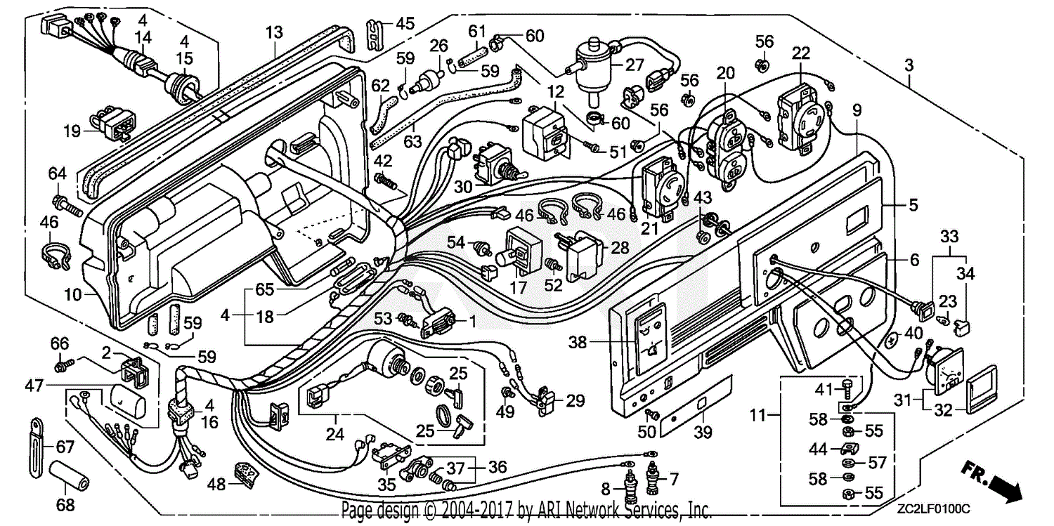 Honda Em Sxk A A Generator Jpn Vin Ea To Ea Parts Diagram For Em