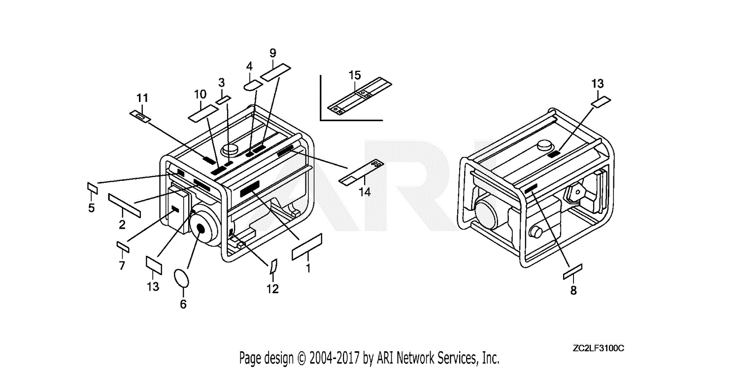 Honda Em Sxk A A Generator Jpn Vin Ea To Ea Parts Diagram For Em Eb Labels