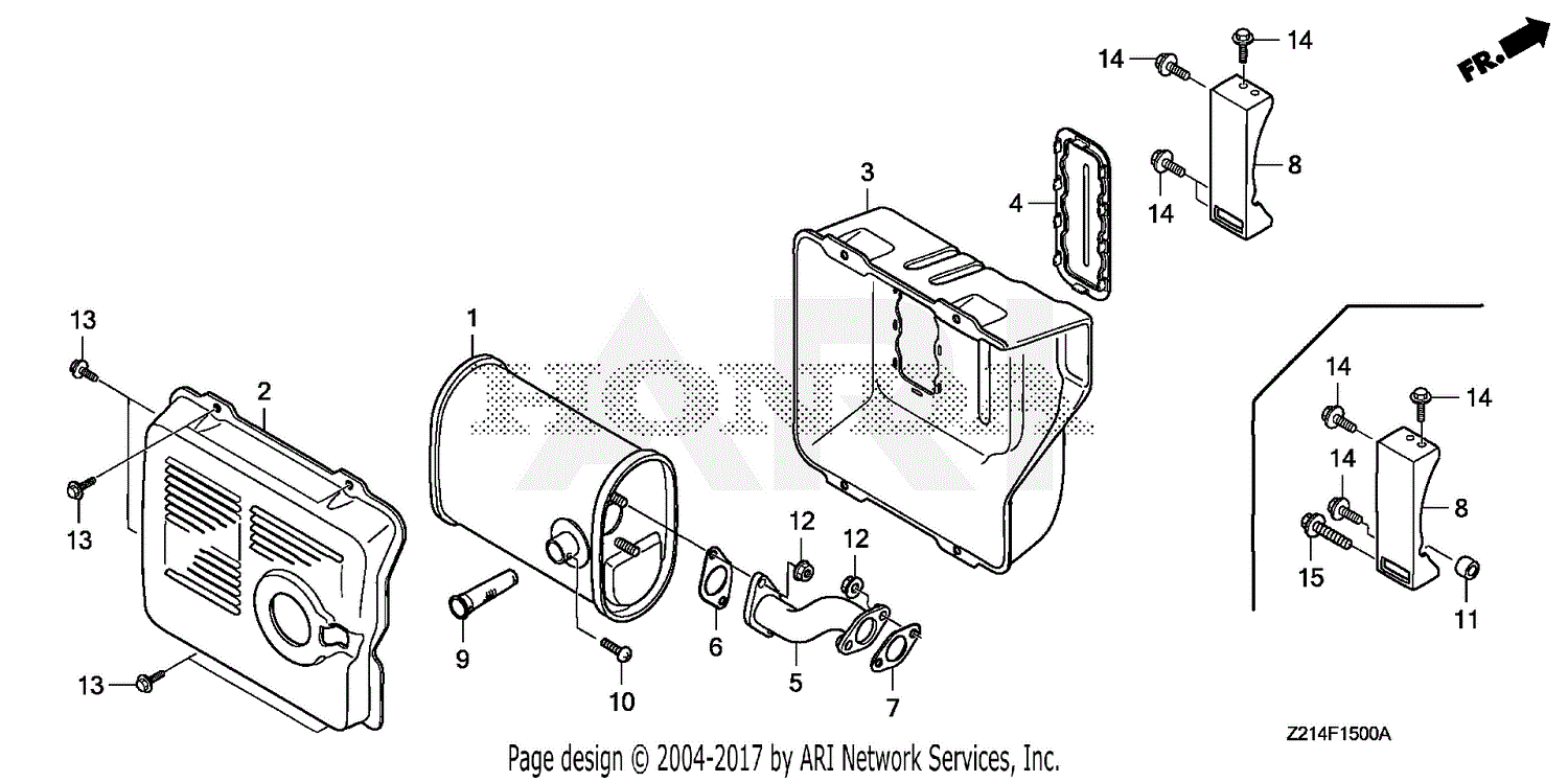 Honda Em Sxk Ah Generator Chn Vin Gcaeh Parts Diagram For Muffler