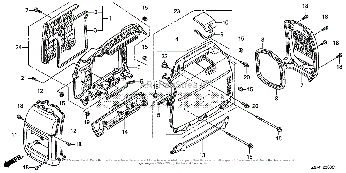 Honda EU2000I AC2 GENERATOR, JPN, VIN EAAJ1170001 Parts Diagram for