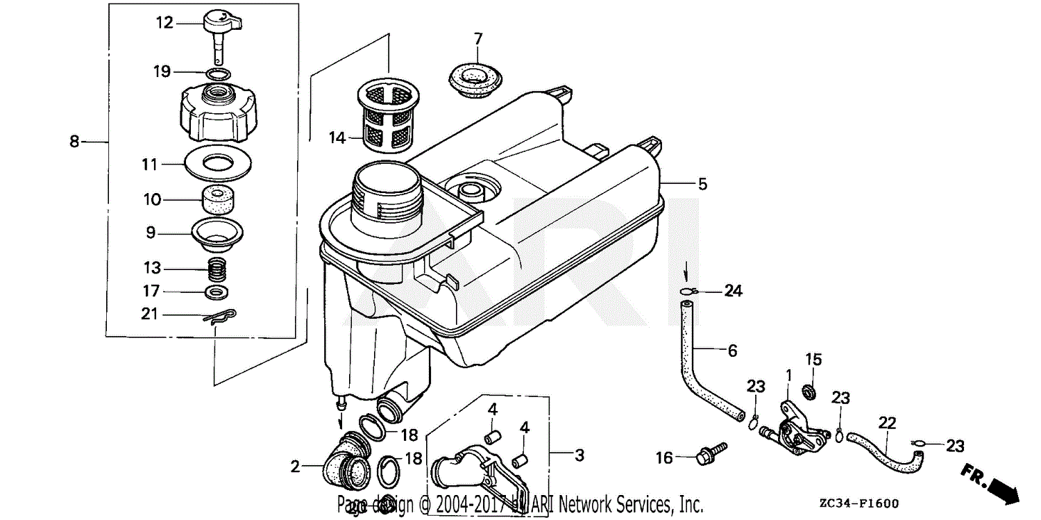 EX350 A/A VIN# ECC-1178333 Parts Diagram for FUEL TANK