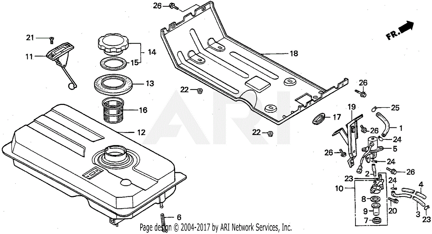 Honda EXW171S A GENERATOR, JPN, VIN# EB5-1000001 Parts Diagram for FUEL ...