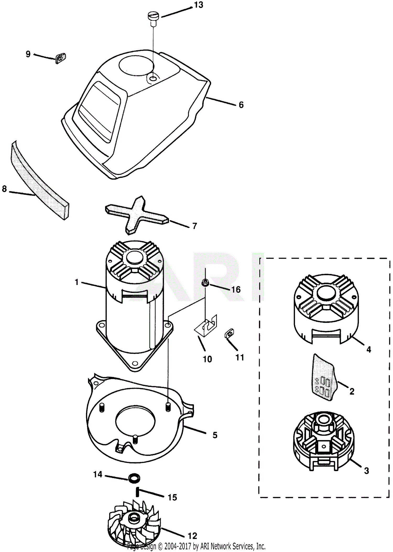 Honda HR17EPA EPA LAWN MOWER, USA, VIN# - Parts Diagram for MOTOR