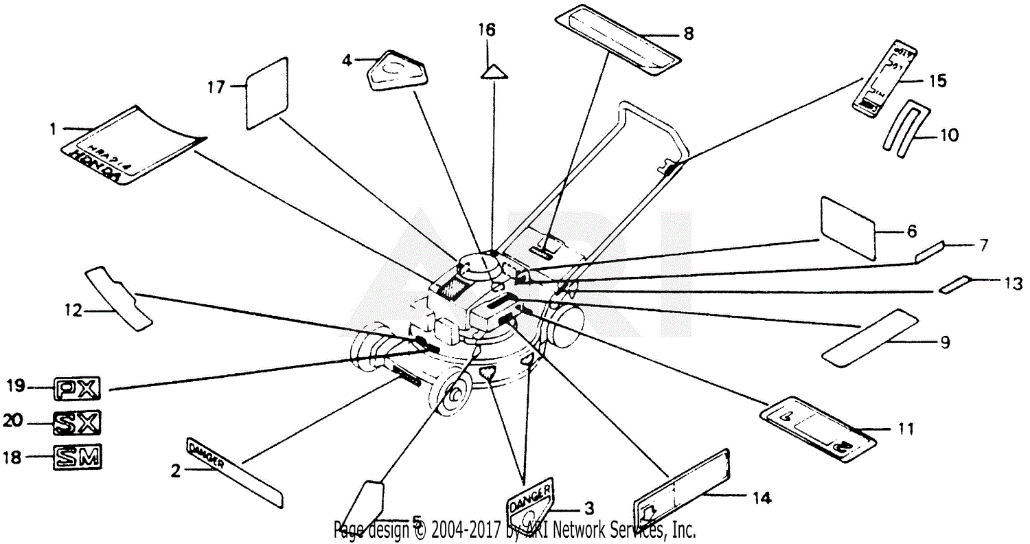 Honda HR194 PXA LAWN MOWER, JPN, VIN# HR194-1000001 Parts Diagram for ...