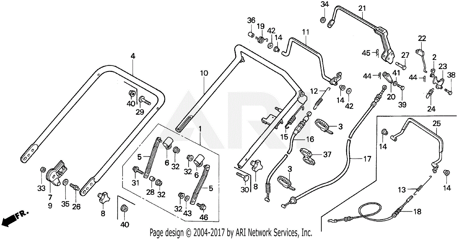Honda HR215 SMA LAWN MOWER, USA, VIN# MZAM-6000001 Parts Diagram for