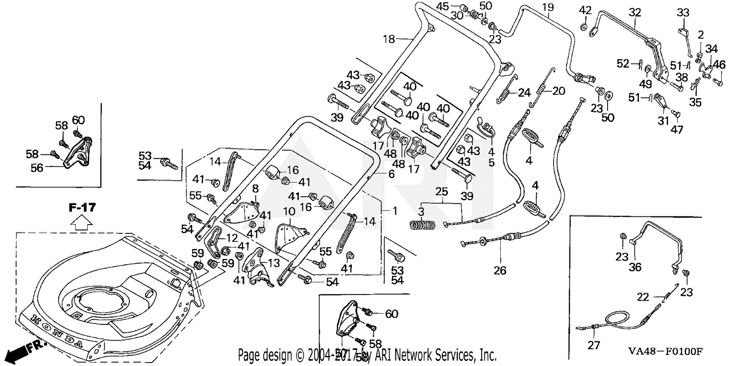 Honda Hra215 Sxa Lawn Mower Usa Vin Gjab 6000001 To Gjab 7349061 Parts Diagram For Handlebar