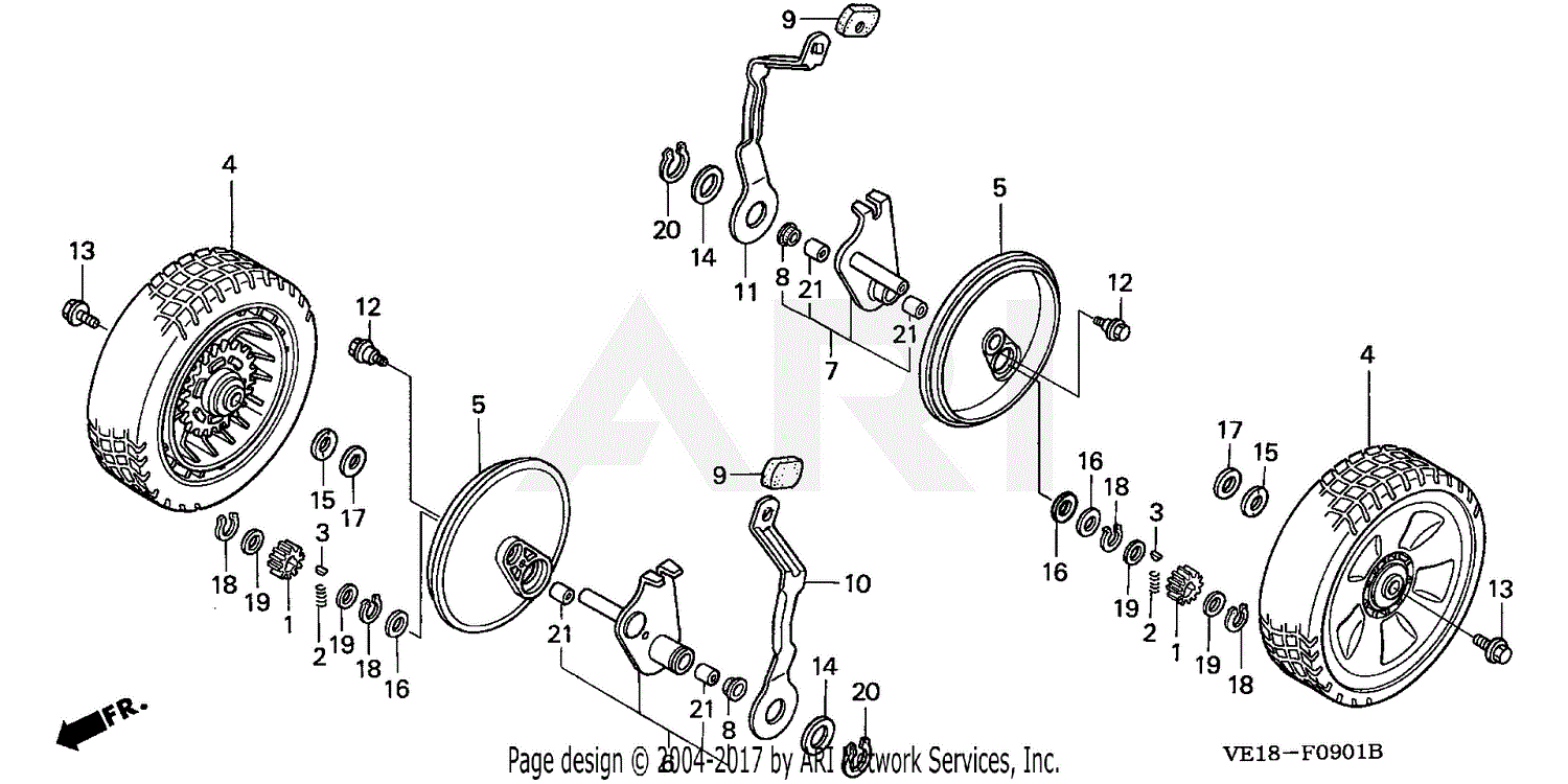 Honda HRM215K4 HXA/A LAWN MOWER, USA, VIN# MZBB-6507201 Parts Diagram ...