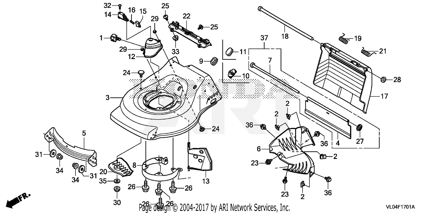 Honda Hrr216k10 Vkaa Lawn Mower Usa Vin Gjara 1000001 Parts Diagram