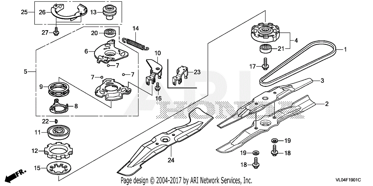 Honda HRR216K11 VYAA LAWN MOWER, USA, VIN# GJAPA-1000001 Parts Diagram ...