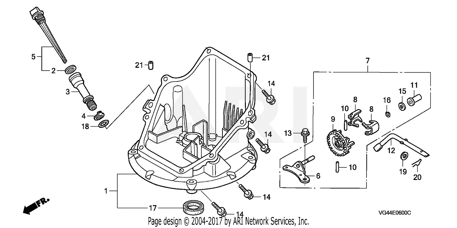 Honda HRR216K3 VXA LAWN MOWER, USA, VIN MZCG7200001 TO MZCG 7599999