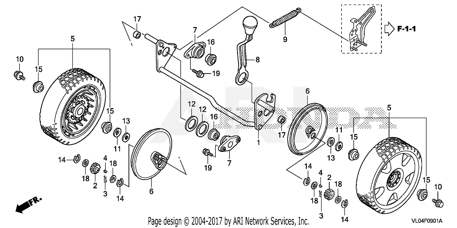 Honda HRR216K6 VXAA LAWN MOWER, USA, VIN# GJAPA-1000001 TO GJAPA ...