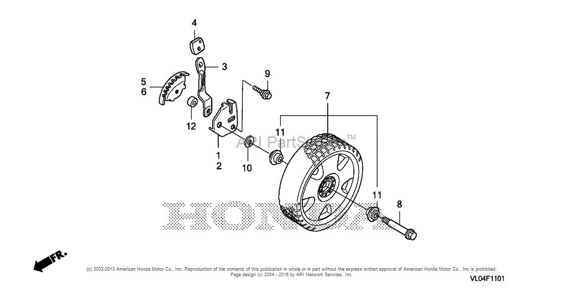 Honda HRR216K6 VXAA LAWN MOWER, USA, VIN# MZCG-8000001 TO ... lawn mower parts diagram 