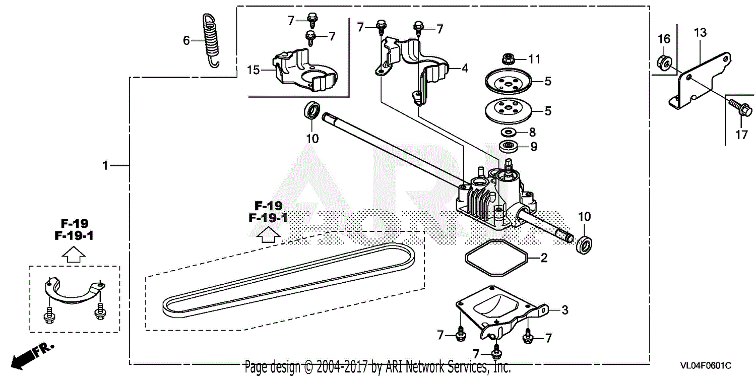 Honda HRR216K9 VKAA LAWN MOWER, USA, VIN GJARA1000001 Parts Diagram