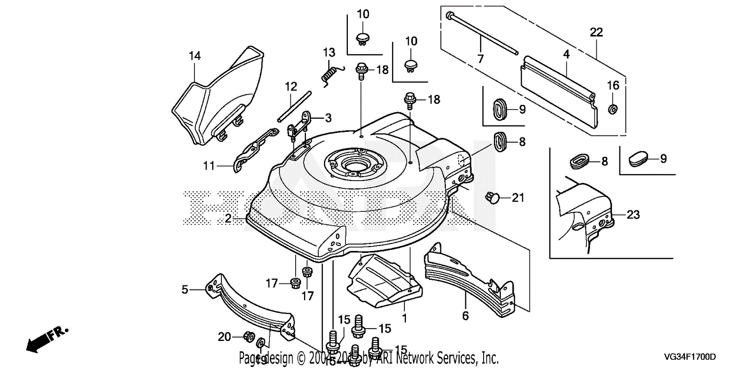 Honda HRS216 PDA LAWN MOWER, USA, VIN# GJAE-1000001 TO GJAE-9999999 ...