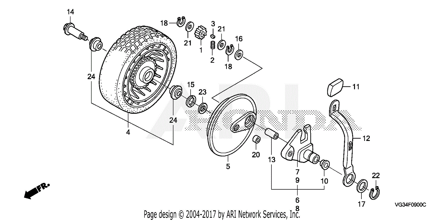 Honda HRS216K6 VKAA LAWN MOWER, USA, VIN# GJARA-1000001 Parts Diagram