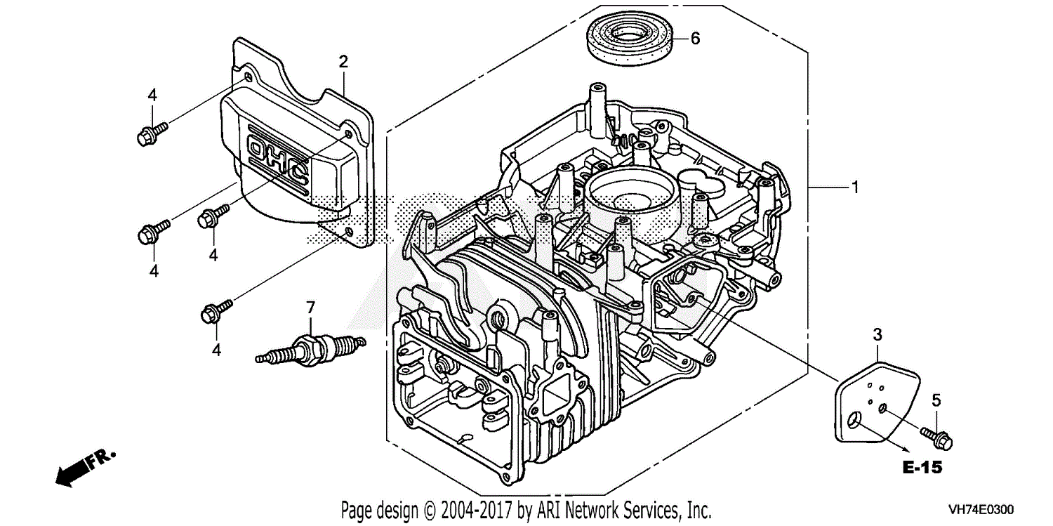 Honda HRX217 HXA LAWN MOWER USA VIN GJAAA 1000001 TO GJAAA 9999999 Parts Diagram for CYLINDER HRX217 K1 K2 K3 K4 K5