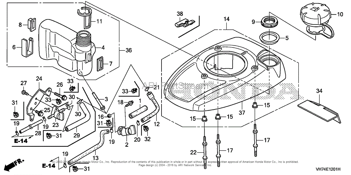 Honda HRX217K5 HZAA LAWN MOWER, USA, VIN# MAGA-2000001 Parts Diagram