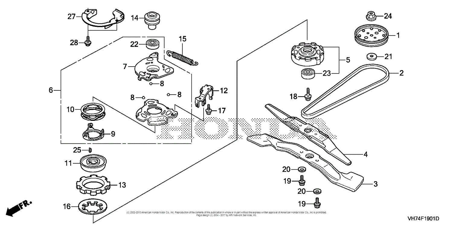 Honda HRX217K5 VYAA LAWN MOWER, USA, VIN# MAGA-2370001 Parts Diagram ...