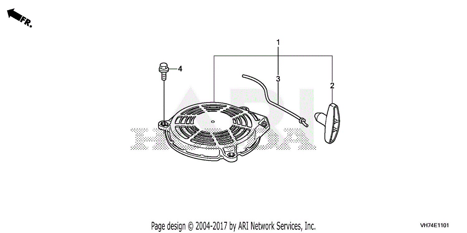 Honda HRX217K6 HYA LAWN MOWER, USA, VIN# GJAUK-1000001 Parts Diagram