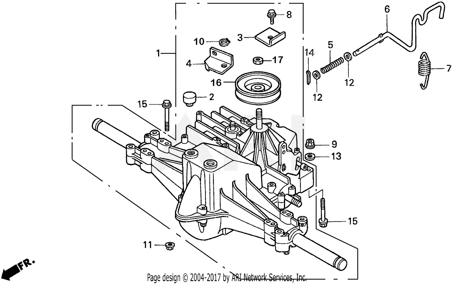 Honda H1011HK1 SAC RIDING MOWER USA VIN MZAW 6100001 Parts Diagram for HYDROSTATIC TRANSMISSION