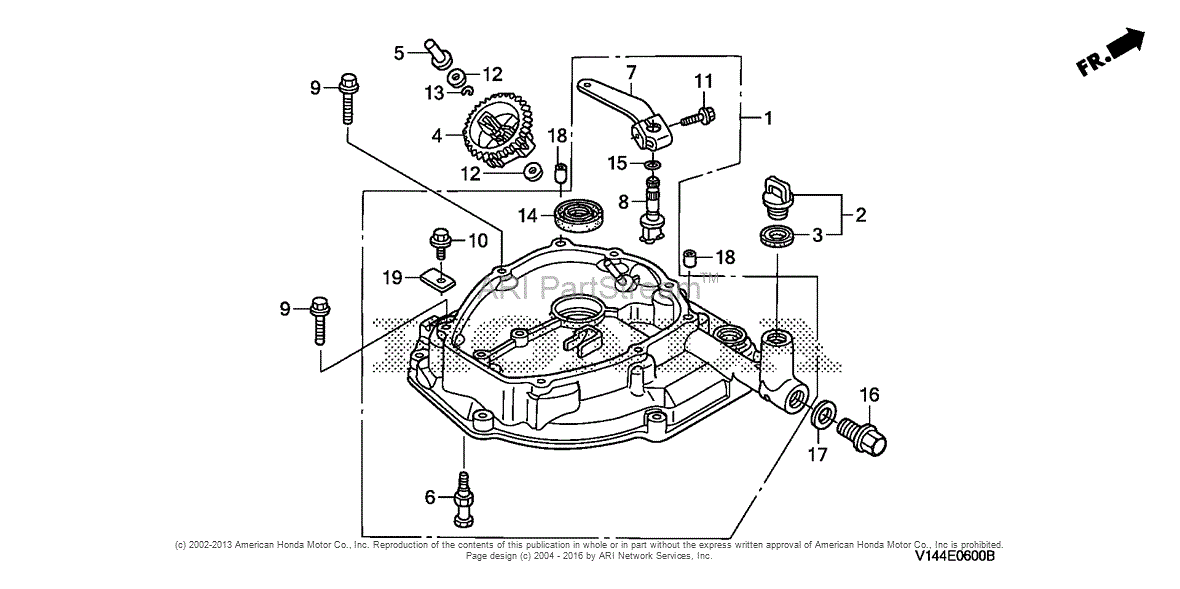 Honda F220 A/B ROTOTILLER, JPN, VIN# FAAJ-1050001 Parts Diagram for