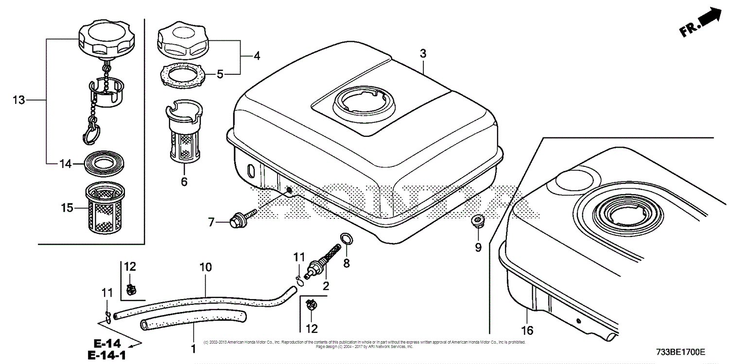 Honda FC600K2 AH ROTOTILLER, CHN, VIN# FACC-1000001 Parts Diagram for ...