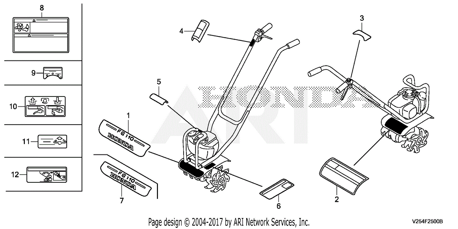 Honda Fg110 Tiller Parts Diagram