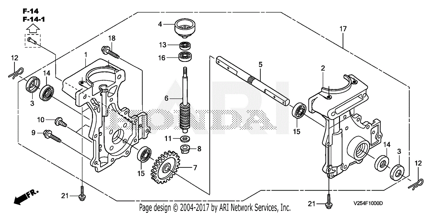 Honda FG110 AT ROTOTILLER, USA, VIN# GCALT-1000001 Parts Diagram for ...