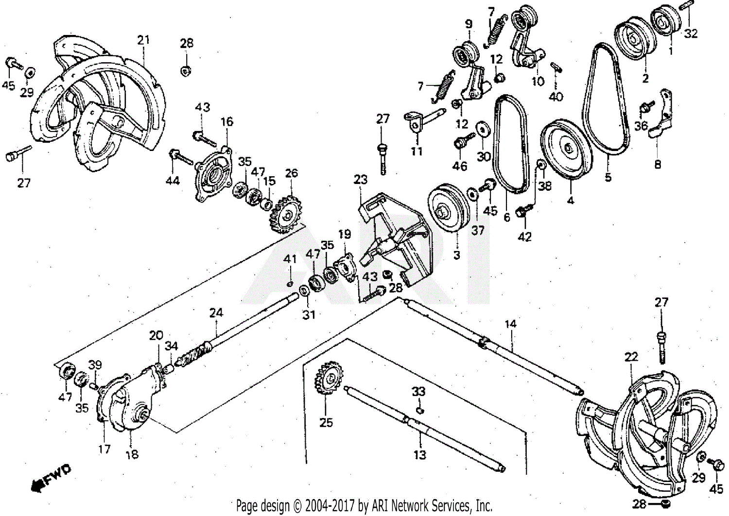 Honda HS50 WA SNOW BLOWER, JPN, VIN# HS50-1000784 Parts Diagram for
