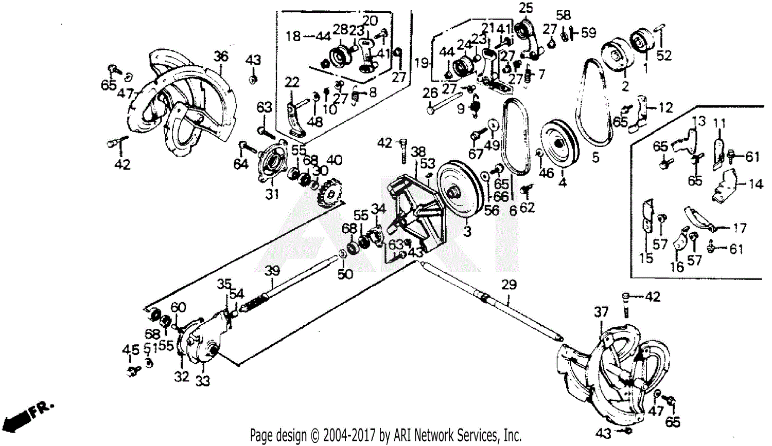 Honda HS55 WA SNOW BLOWER, JPN, VIN# HS55-1000001 Parts Diagram for