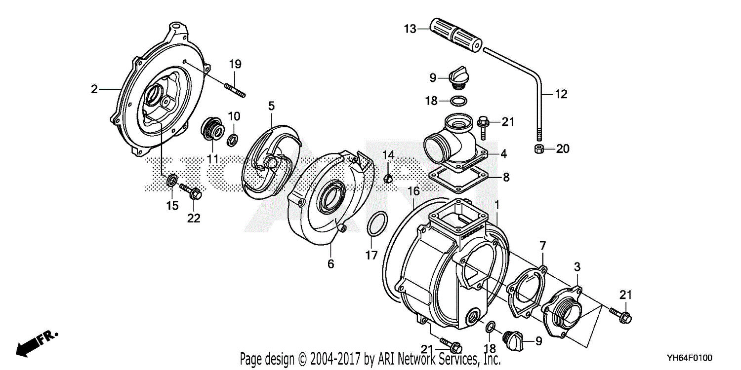 Honda WH20XT AF WATER PUMP, THA, VIN# GCBRT-1000001 TO GCBRT-2999999