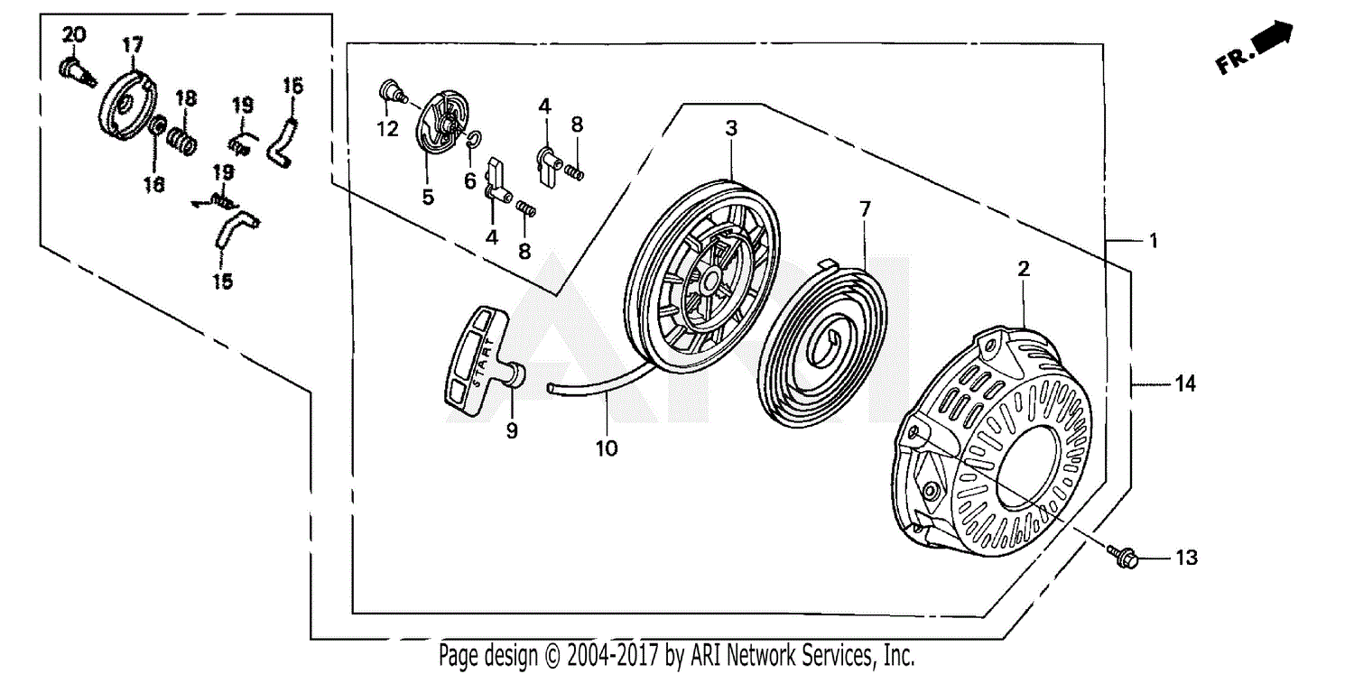 Honda Wp20x Acf6 A Water Pump Jpn Vin Wzbe 1400001 Parts Diagram For Recoil Starter