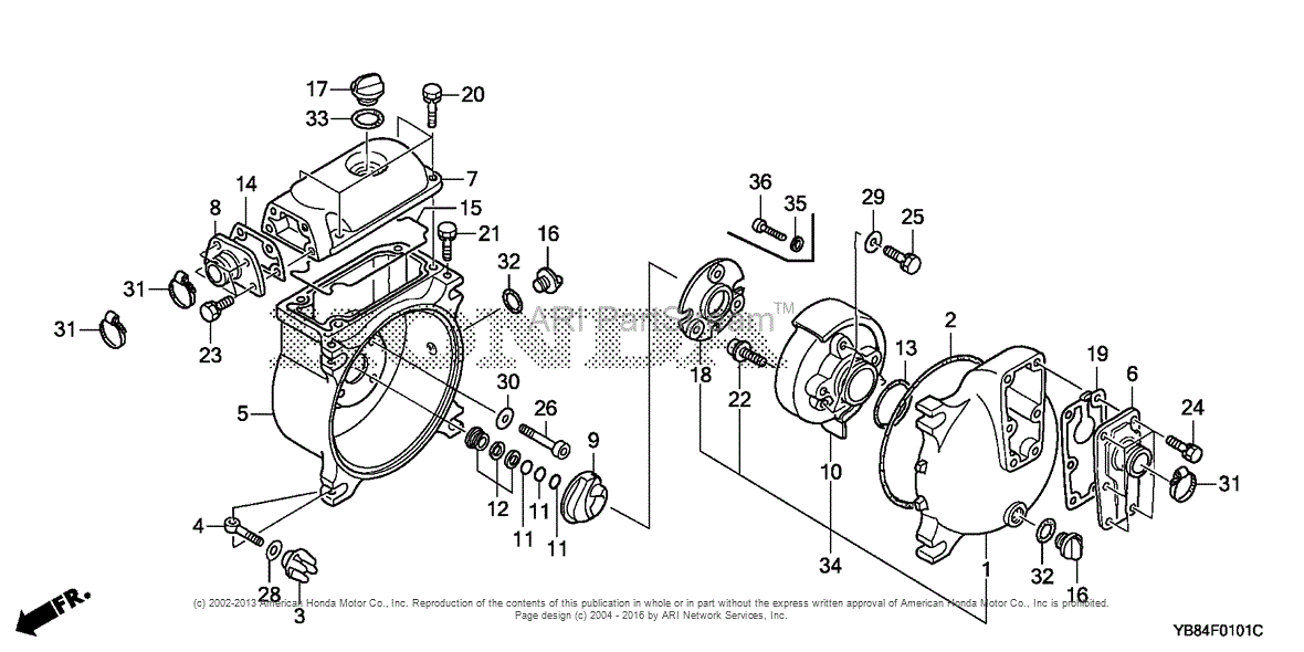 Honda Wt30xk3 Ac Water Pump Jpn Vin Wabj 1000001 To Wabj 1099999 Parts Diagram For Casing